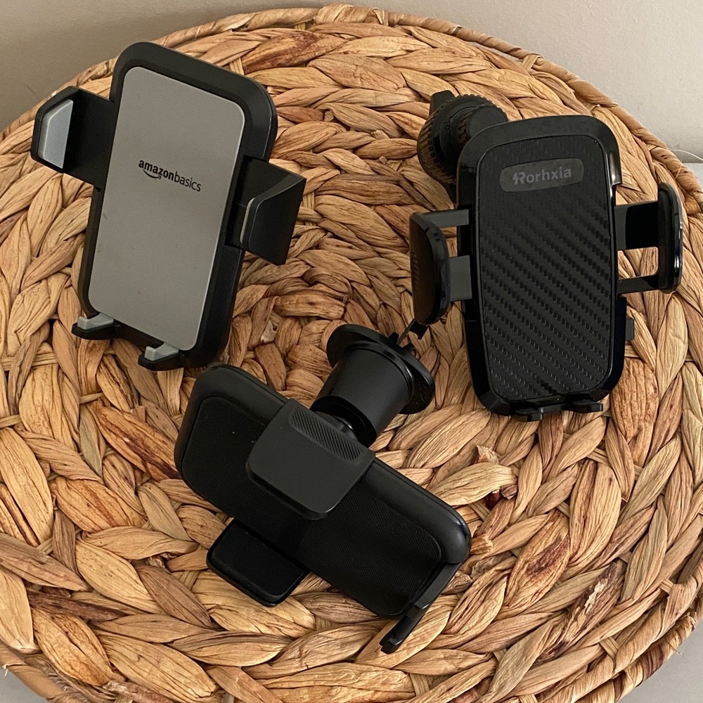 Amazon Basics and various Black Car vent Phone Mounts 3 adjustable like new